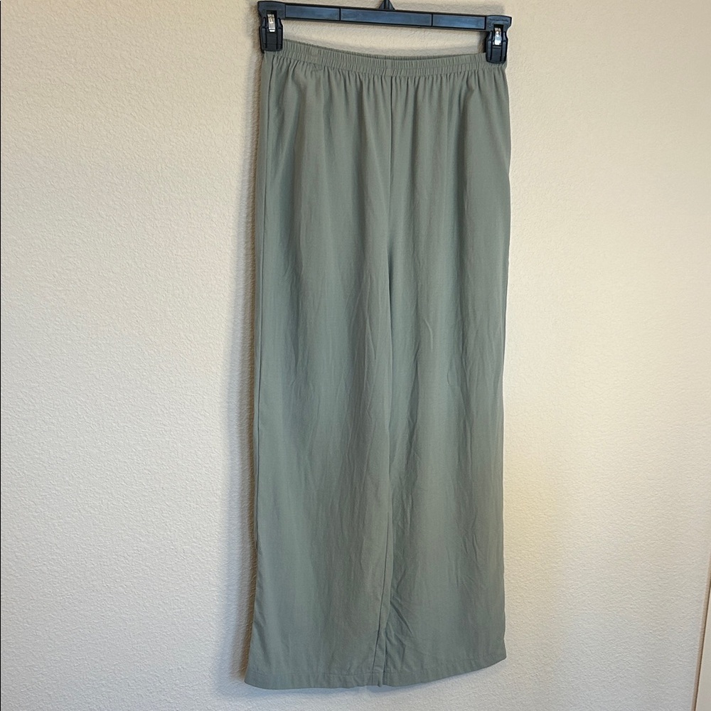 Eileen Fisher Silk Georgette Wide Leg Pants 100% Silk